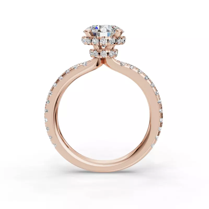 14K Rose Gold Amanda Double Hidden Halo Engagement Ring