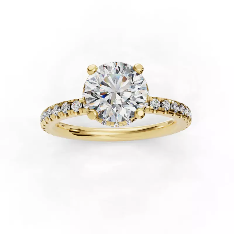 14K Yellow Gold Amanda Double Hidden Halo Engagement Ring