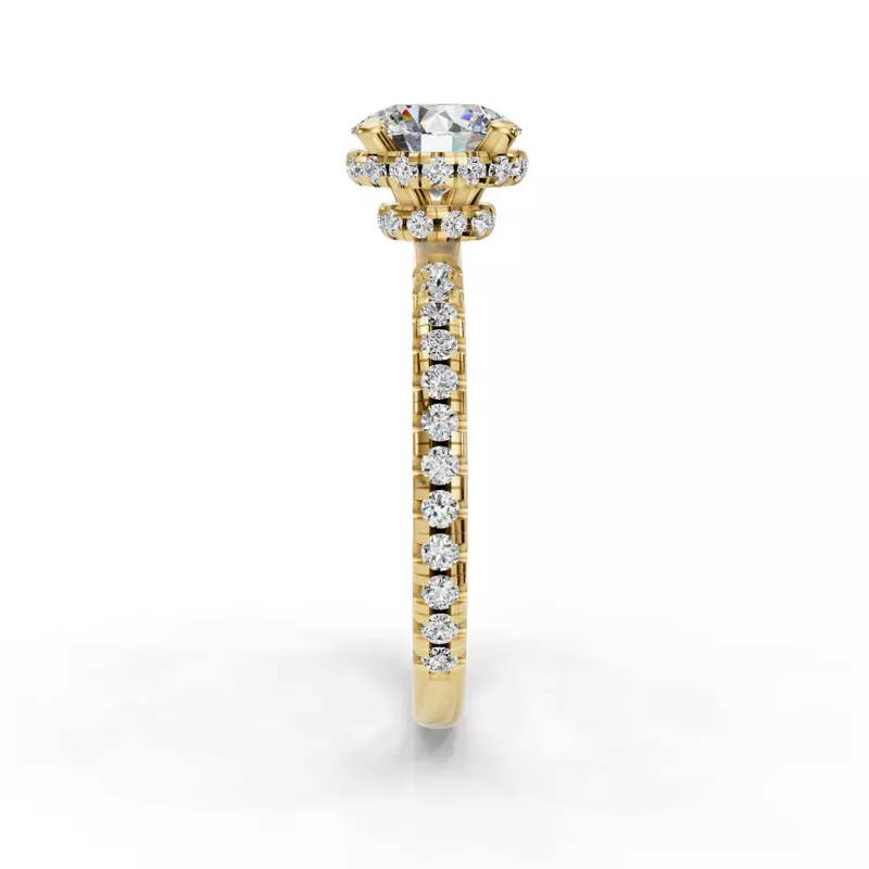 14K Yellow Gold Amanda Double Hidden Halo Engagement Ring