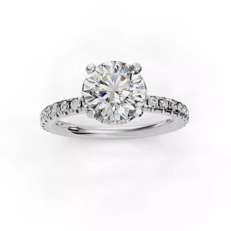 18K White Gold Amanda Double Hidden Halo Engagement Ring