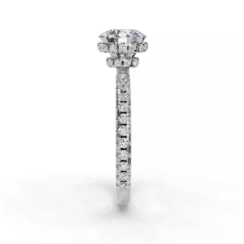 18K White Gold Amanda Double Hidden Halo Engagement Ring