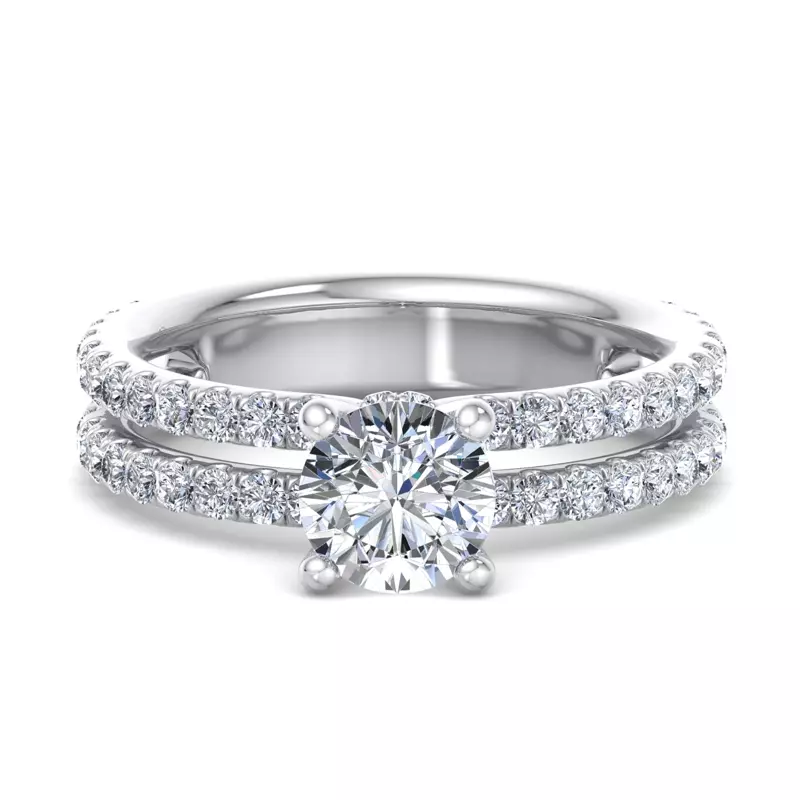 14K White Gold Cassidy Hidden Halo Engagement Ring