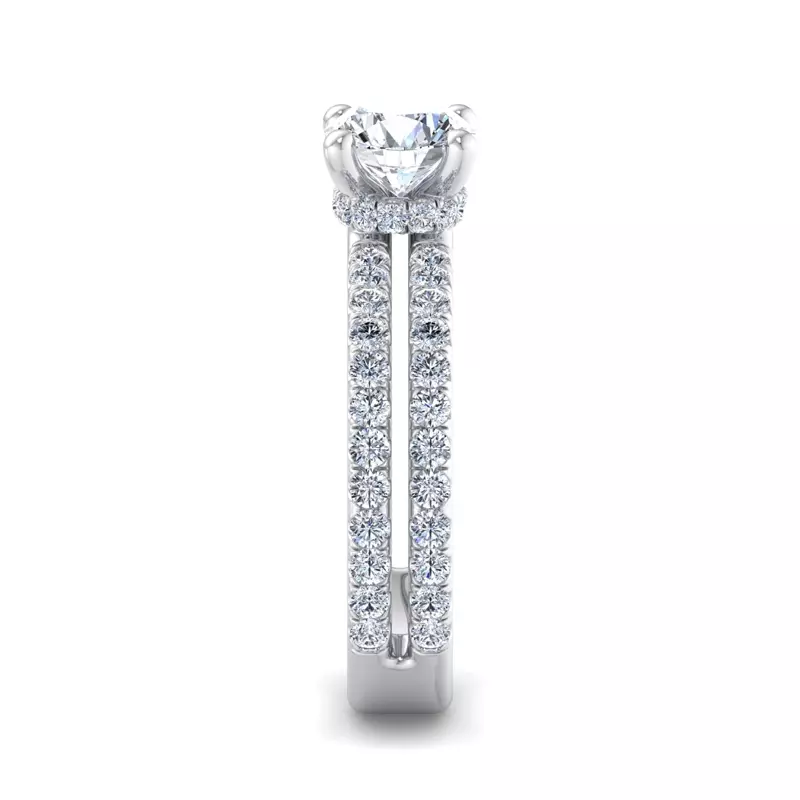 14K White Gold Cassidy Hidden Halo Engagement Ring
