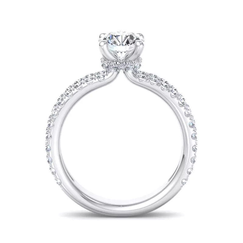 14K White Gold Cassidy Hidden Halo Engagement Ring