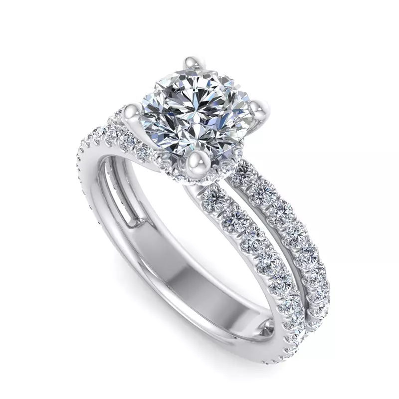 14K White Gold Cassidy Hidden Halo Engagement Ring