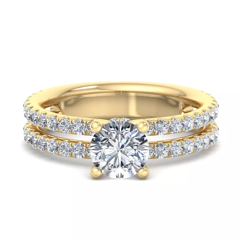 18K Yellow Gold Cassidy Hidden Halo Engagement Ring