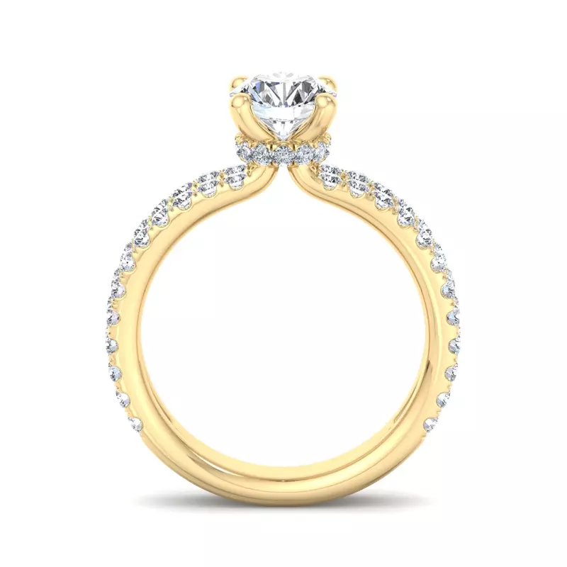 18K Yellow Gold Cassidy Hidden Halo Engagement Ring