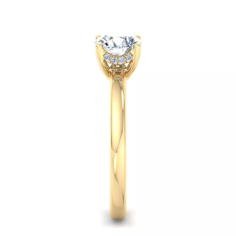 18K Yellow Gold Analia Hidden Halo Engagement Ring