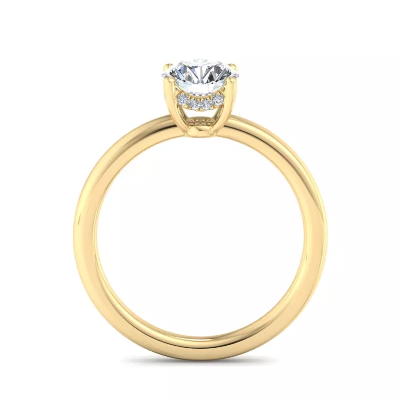 18K Yellow Gold Analia Hidden Halo Engagement Ring