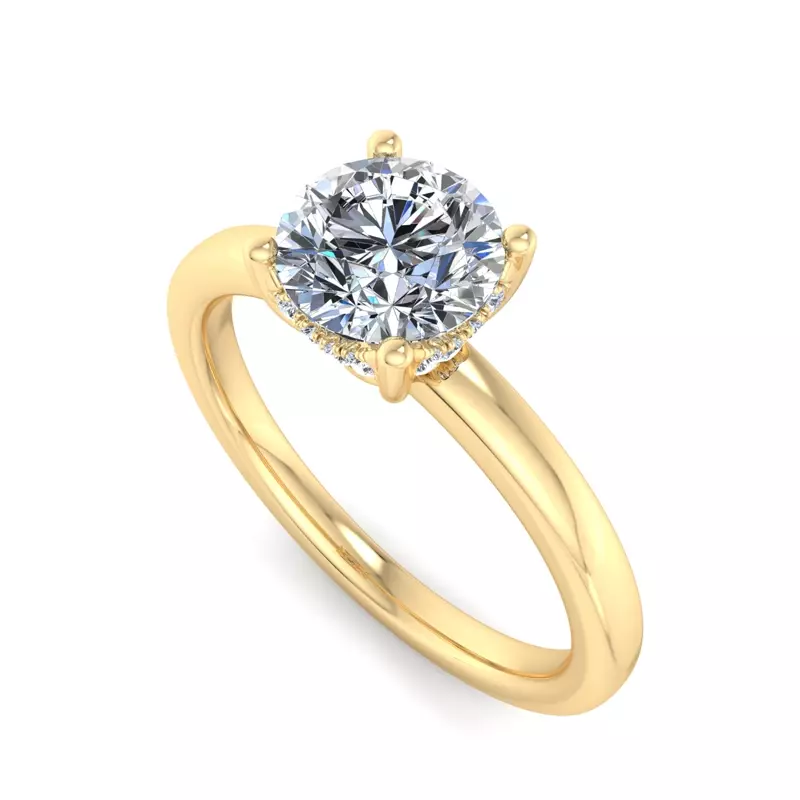 18K Yellow Gold Analia Hidden Halo Engagement Ring
