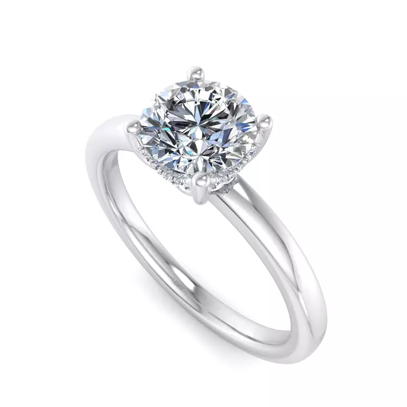 Platinum Analia Hidden Halo Engagement Ring