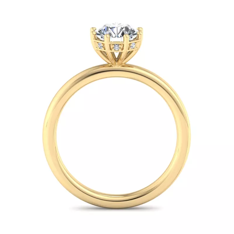 14K Yellow Gold Ariya 8 Prong Hidden Halo