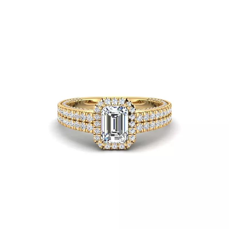 18K Yellow Gold Anya Hidden Halo Engagement Ring