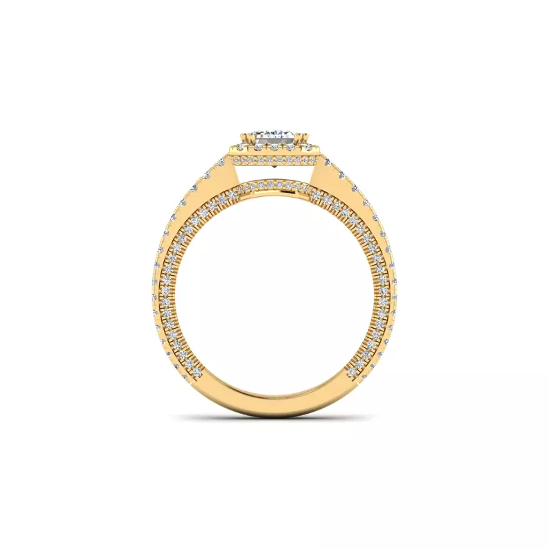 18K Yellow Gold Anya Hidden Halo Engagement Ring