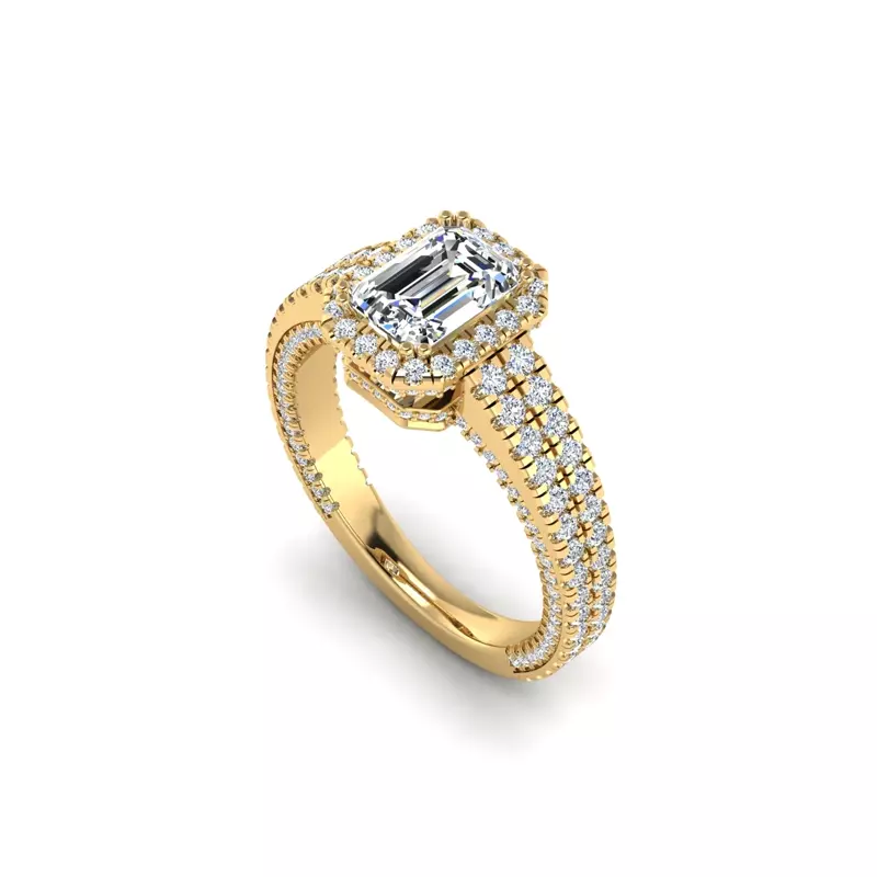 18K Yellow Gold Anya Hidden Halo Engagement Ring
