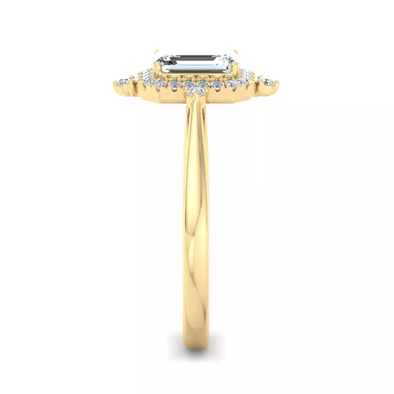 18K Yellow Gold Emmy Halo Engagement Ring