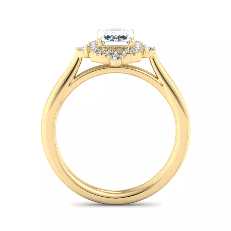 18K Yellow Gold Emmy Halo Engagement Ring