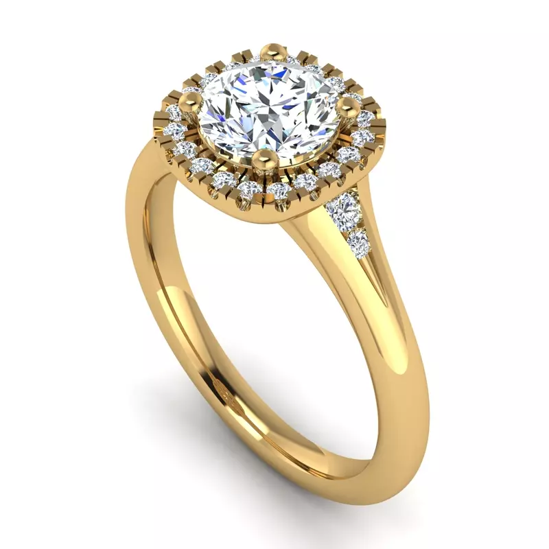 14K Yellow Gold Maryam Halo Engagement Ring