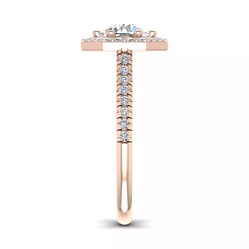 14K Rose Gold Mckinley Hexagon Halo Engagement Ring