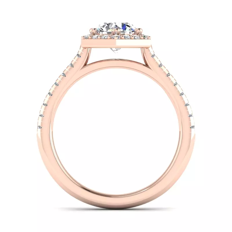 14K Rose Gold Mckinley Hexagon Halo Engagement Ring