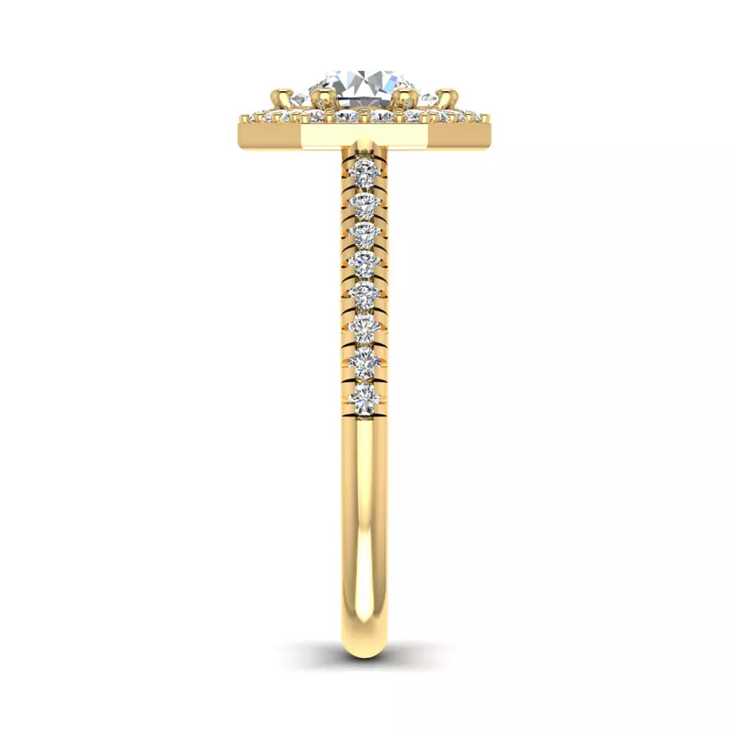 14K Yellow Gold Mckinley Hexagon Halo Engagement Ring