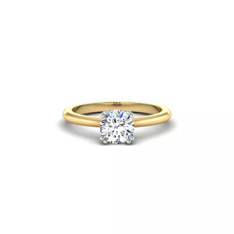 14K Yellow Gold Virginia Double Prong Hidden Halo Engagement Ring