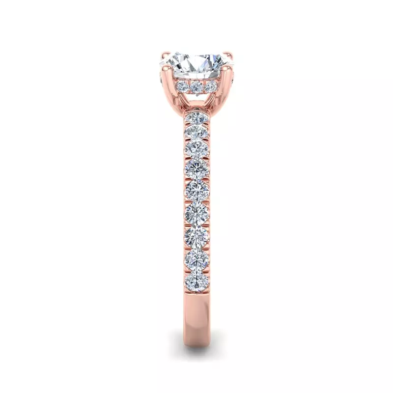 14K Rose Gold Opal Hidden Halo Engagement Ring