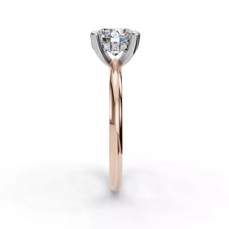 14K Rose Gold Skyler Two-Tone Hidden Halo Engagement Ring