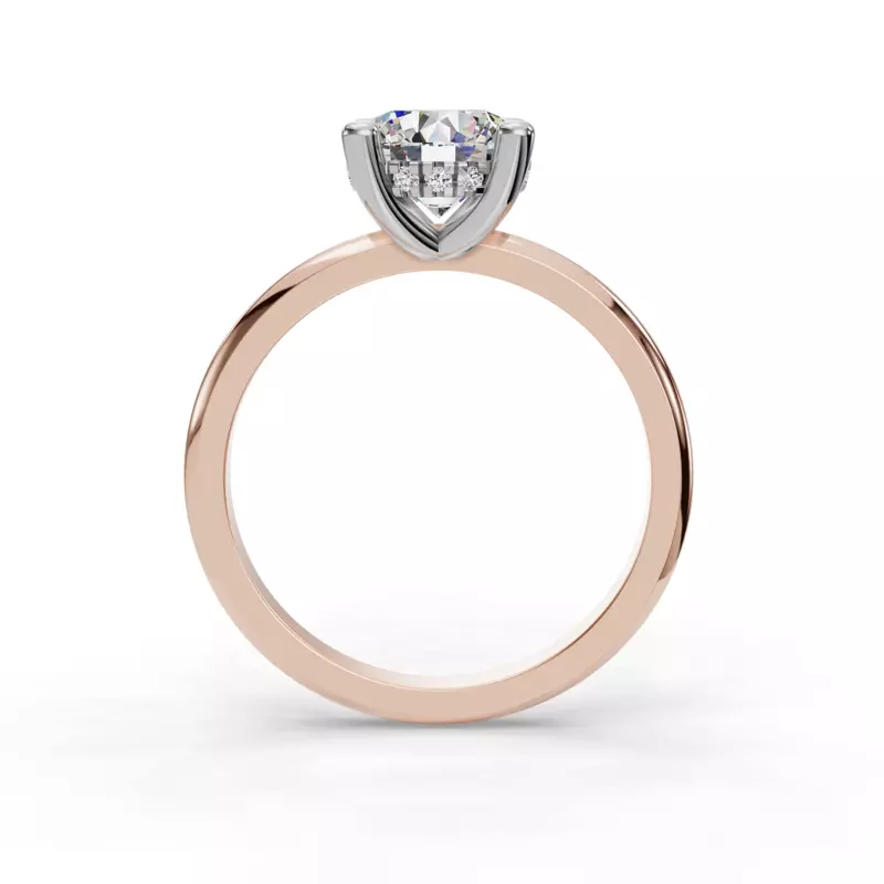 14K Rose Gold Skyler Two-Tone Hidden Halo Engagement Ring