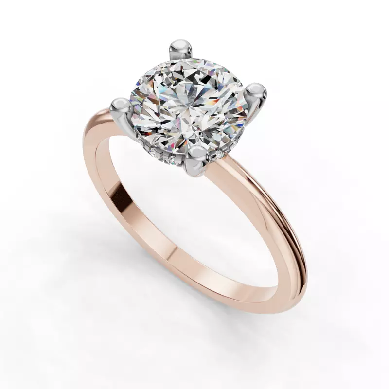 14K Rose Gold Skyler Two-Tone Hidden Halo Engagement Ring