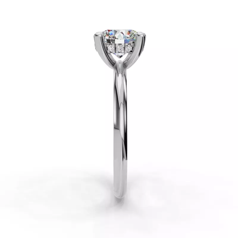 18K White Gold Skyler Two-Tone Hidden Halo Engagement Ring