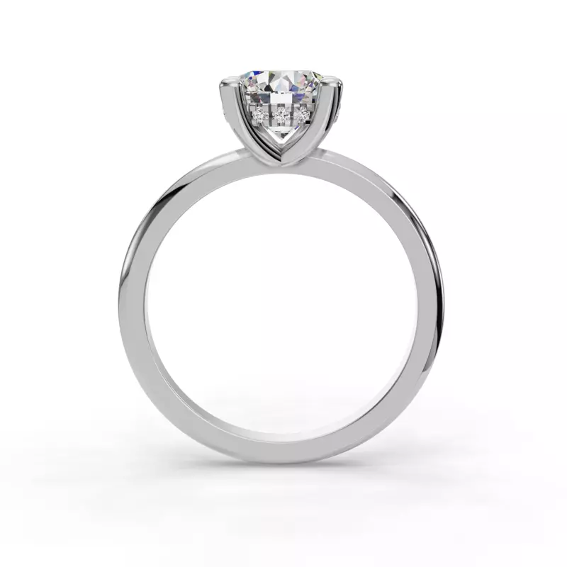 18K White Gold Skyler Two-Tone Hidden Halo Engagement Ring