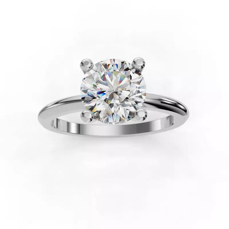 18K White Gold Skyler Two-Tone Hidden Halo Engagement Ring