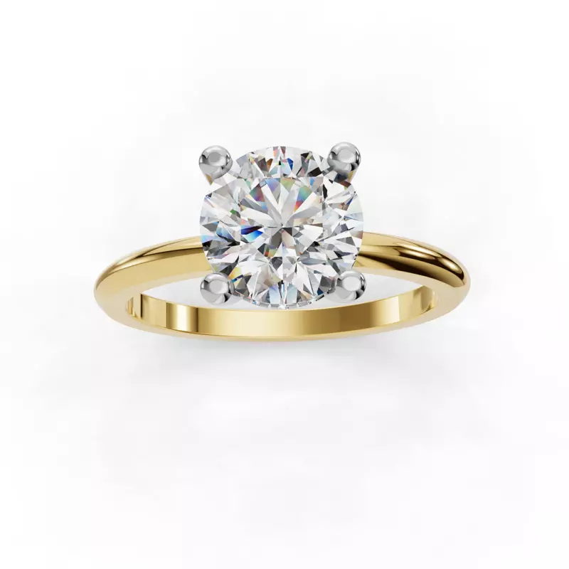 18K Yellow Gold Skyler Two-Tone Hidden Halo Engagement Ring