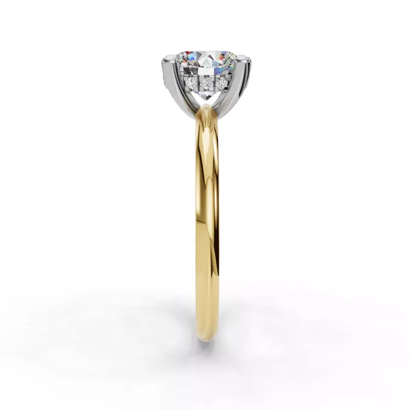 18K Yellow Gold Skyler Two-Tone Hidden Halo Engagement Ring