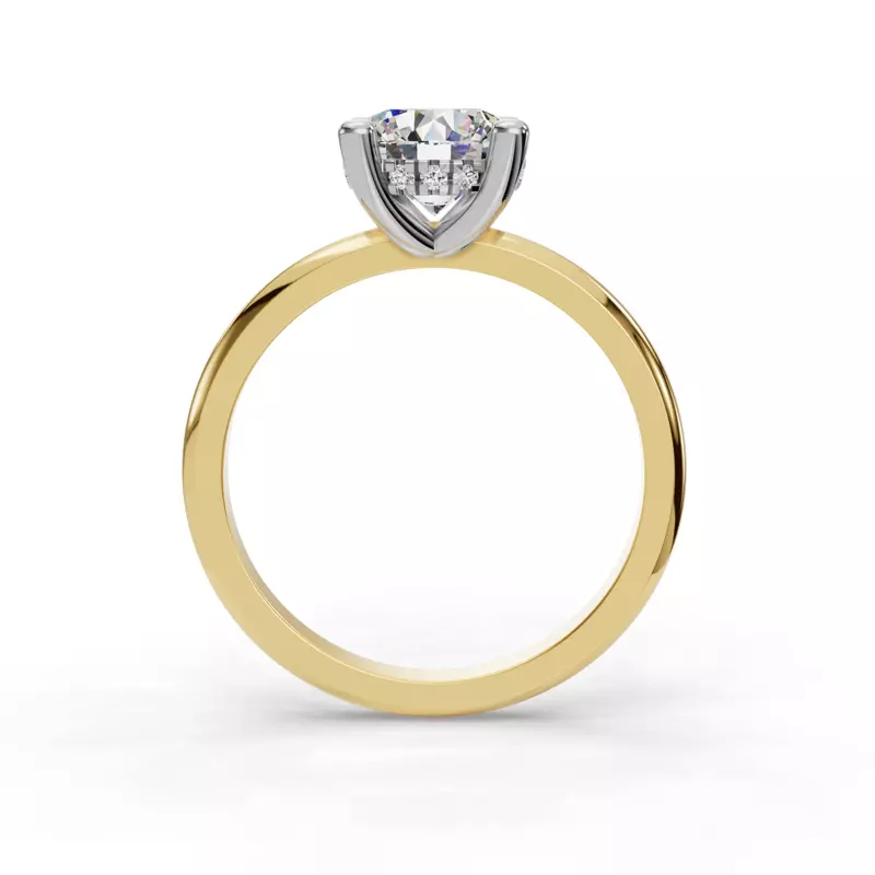 18K Yellow Gold Skyler Two-Tone Hidden Halo Engagement Ring