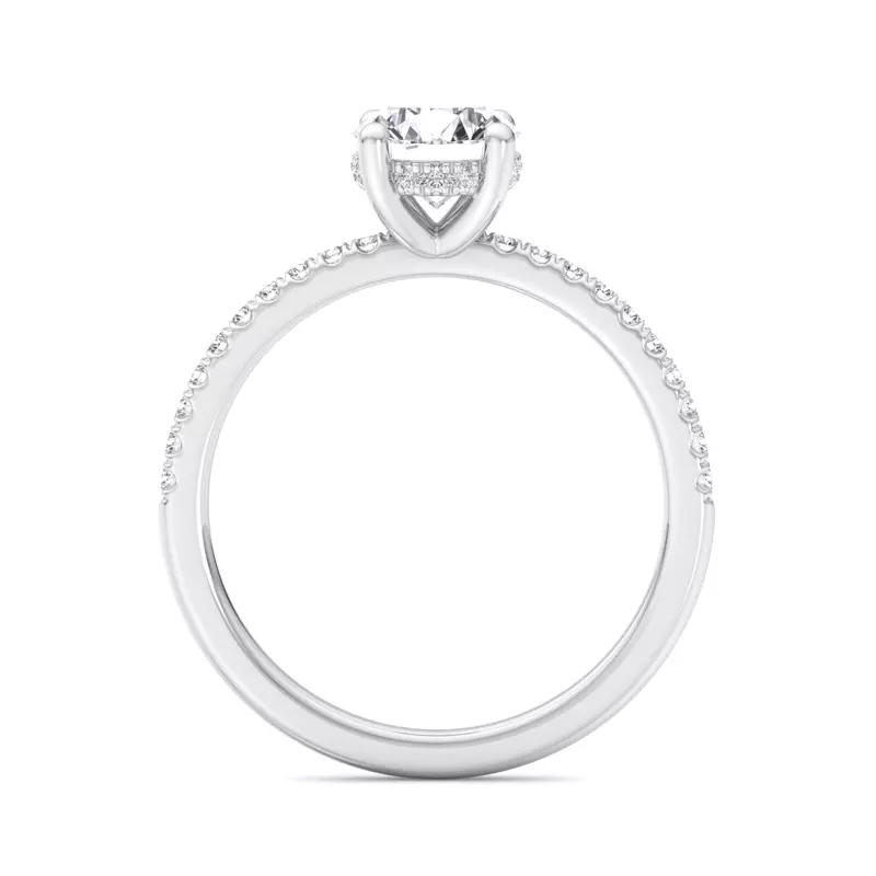 Platinum Emaan Two-Tone Pave Hidden Halo Engagement Ring