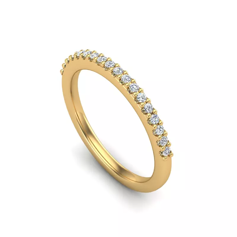 18K Yellow Gold Violet Pave Band