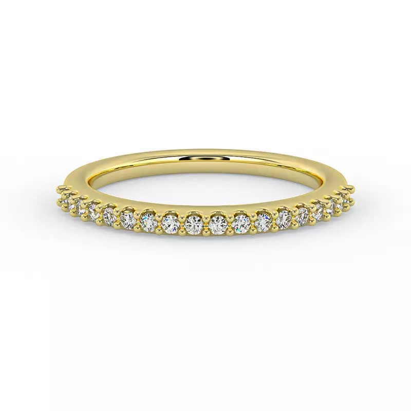 18K Yellow Gold Violet Pave Band