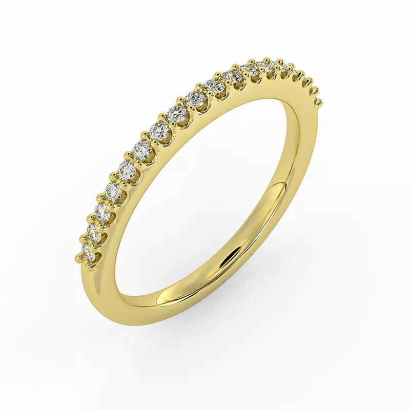 18K Yellow Gold Violet Pave Band