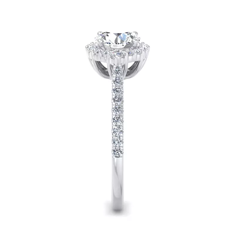 14K White Gold Hannah Diamond Halo Engagement Ring