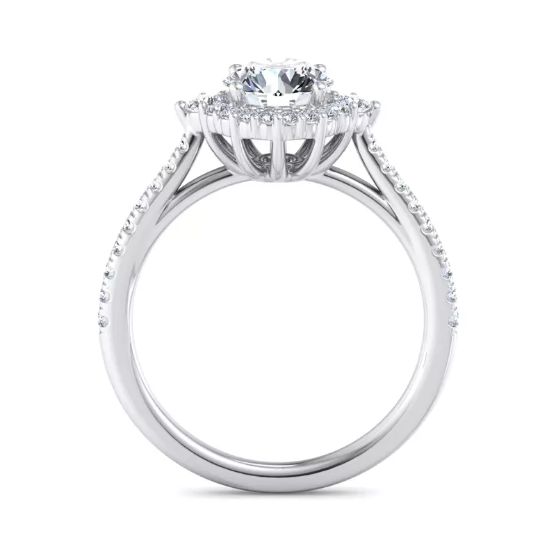 14K White Gold Hannah Diamond Halo Engagement Ring