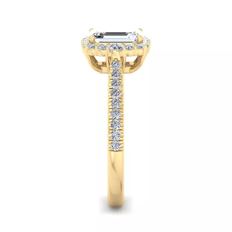 14K Yellow Gold Hannah Diamond Halo Engagement Ring