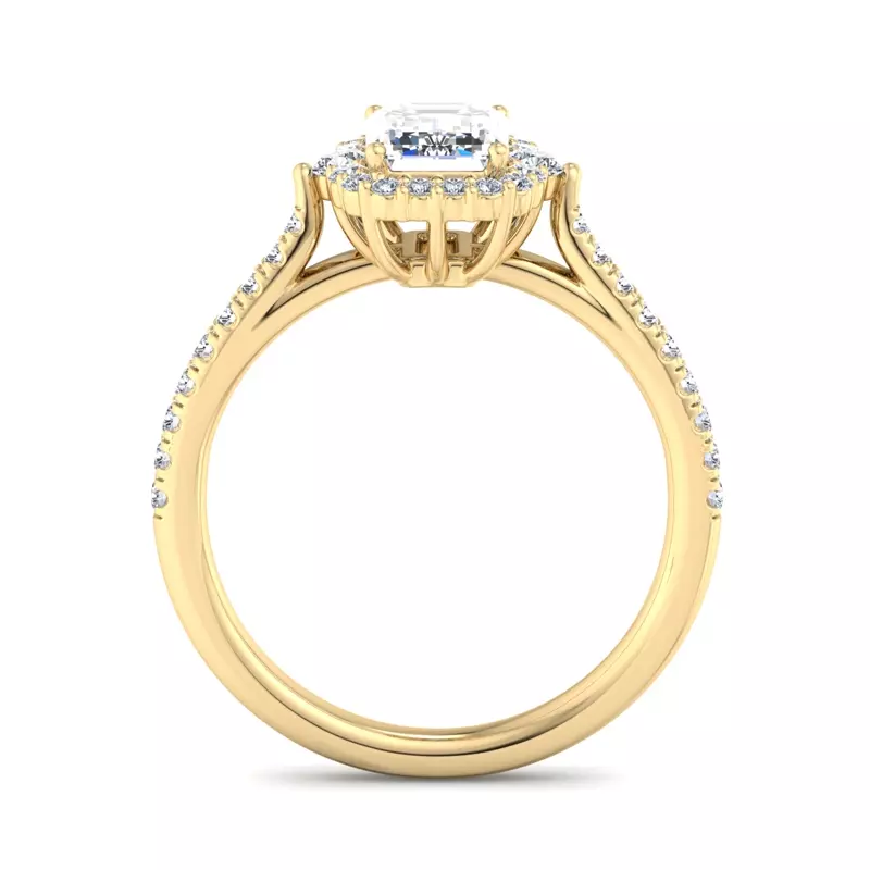 14K Yellow Gold Hannah Diamond Halo Engagement Ring
