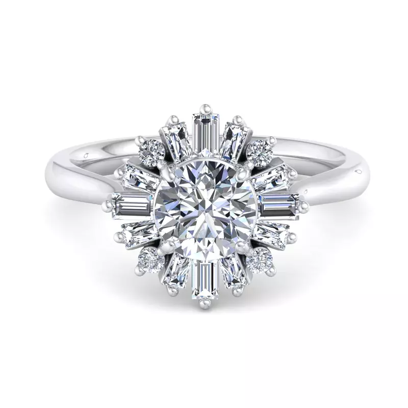 18K White Gold Orion Ballerina Halo Ring