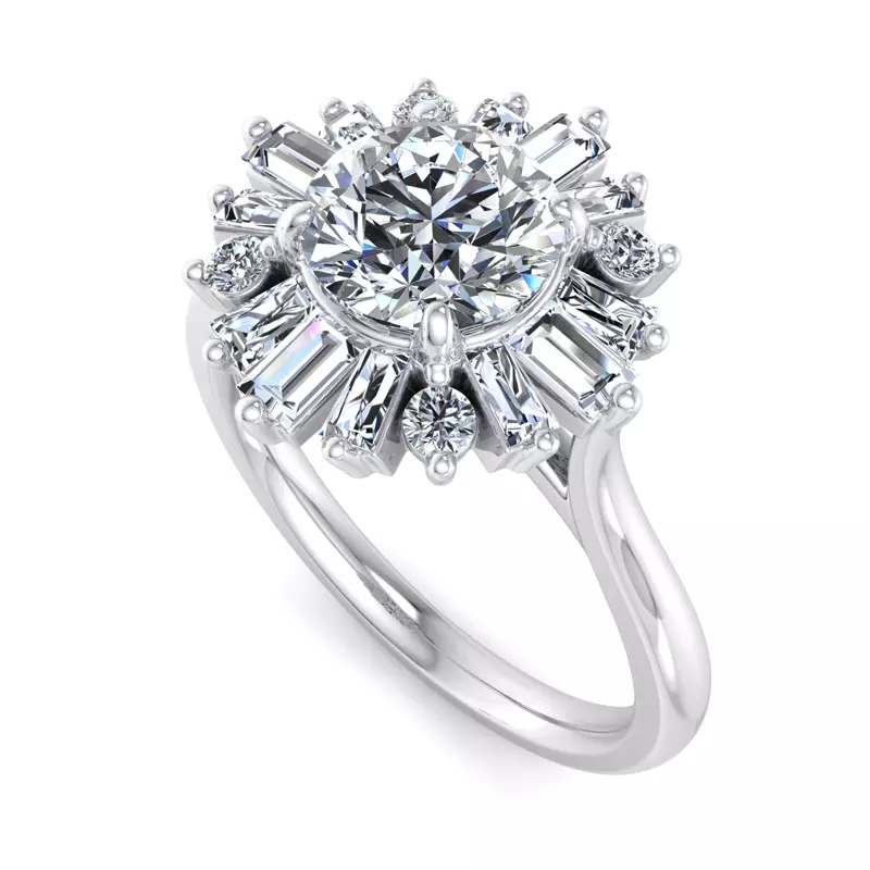 18K White Gold Orion Ballerina Halo Ring