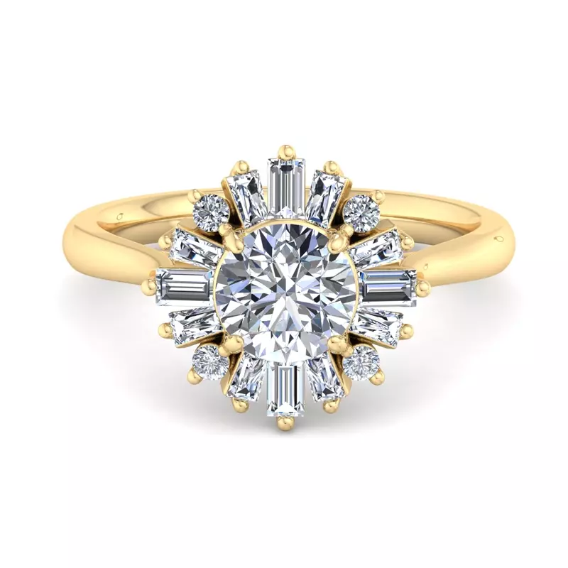 18K Yellow Gold Orion Ballerina Halo Ring
