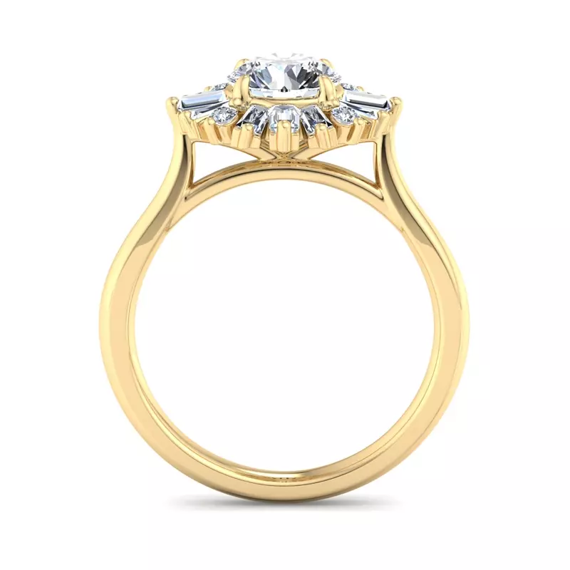 18K Yellow Gold Orion Ballerina Halo Ring