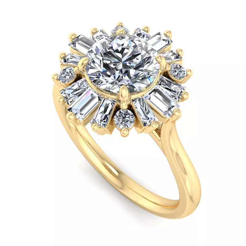18K Yellow Gold Orion Ballerina Halo Ring