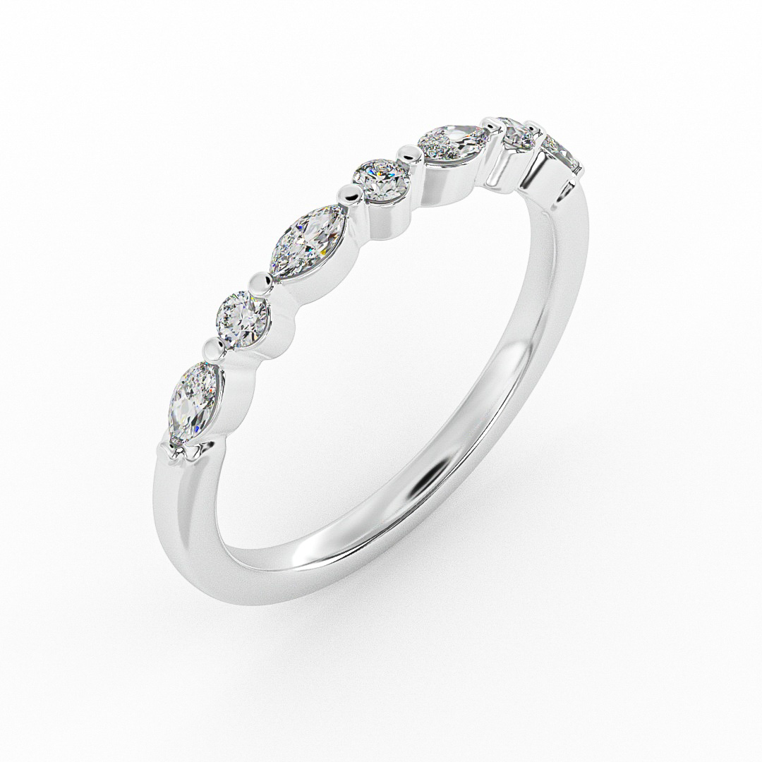 18K White Gold Samantha Diamond Band